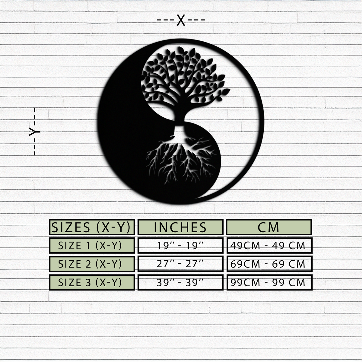 Metal Yin Yang Tree of Life Wall Art - Harmonious Nature Inspired Home Decoration