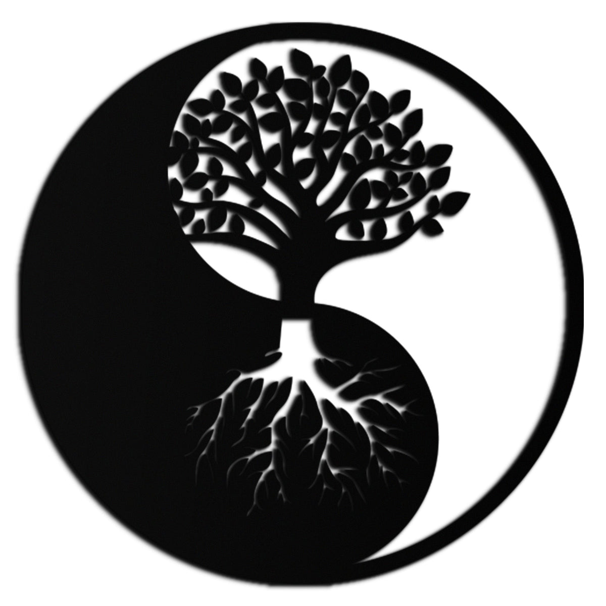 Metal Yin Yang Tree of Life Wall Art - Harmonious Nature Inspired Home Decoration