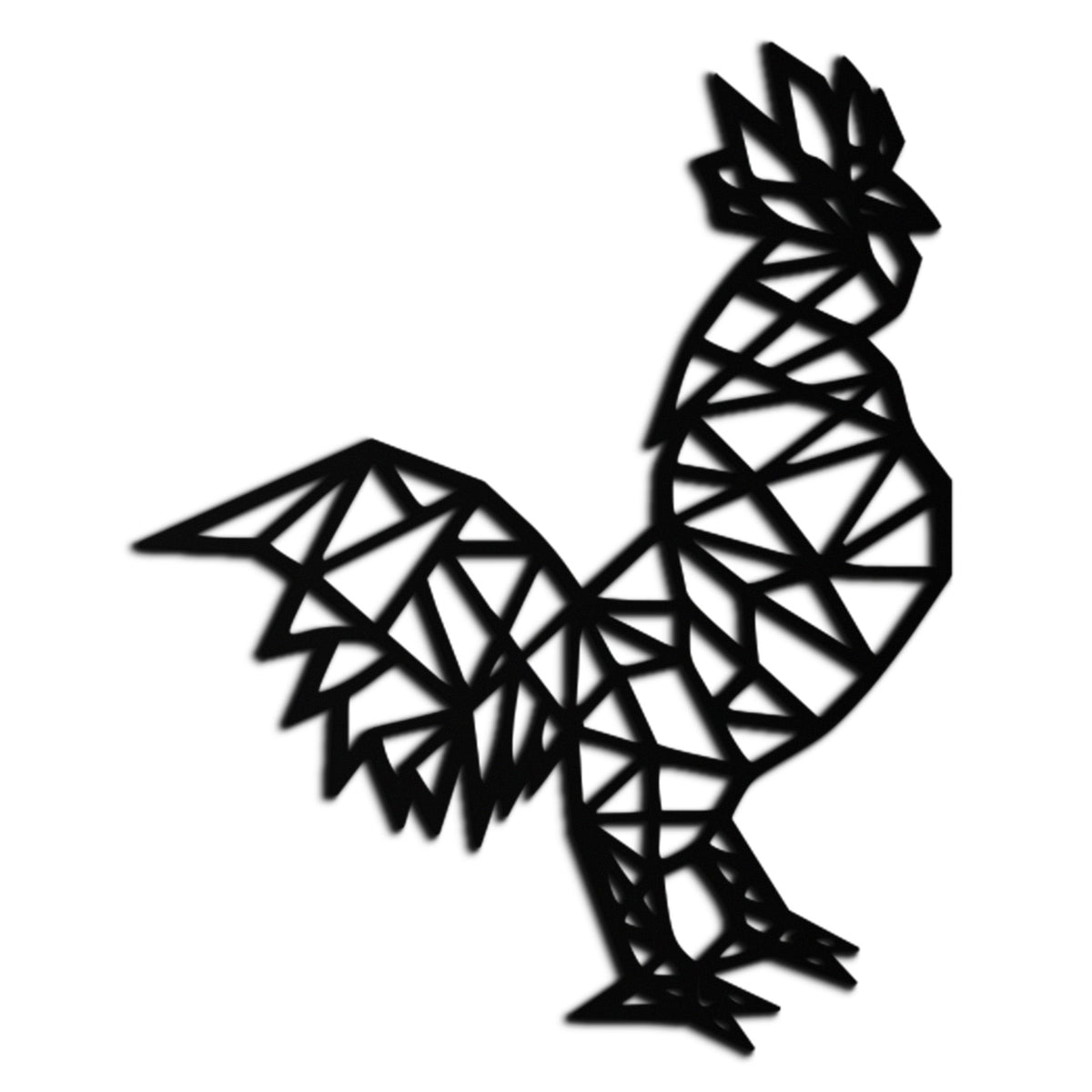 Geometric Rooster Metal Wall Art - Modern Farmhouse Accent Piece