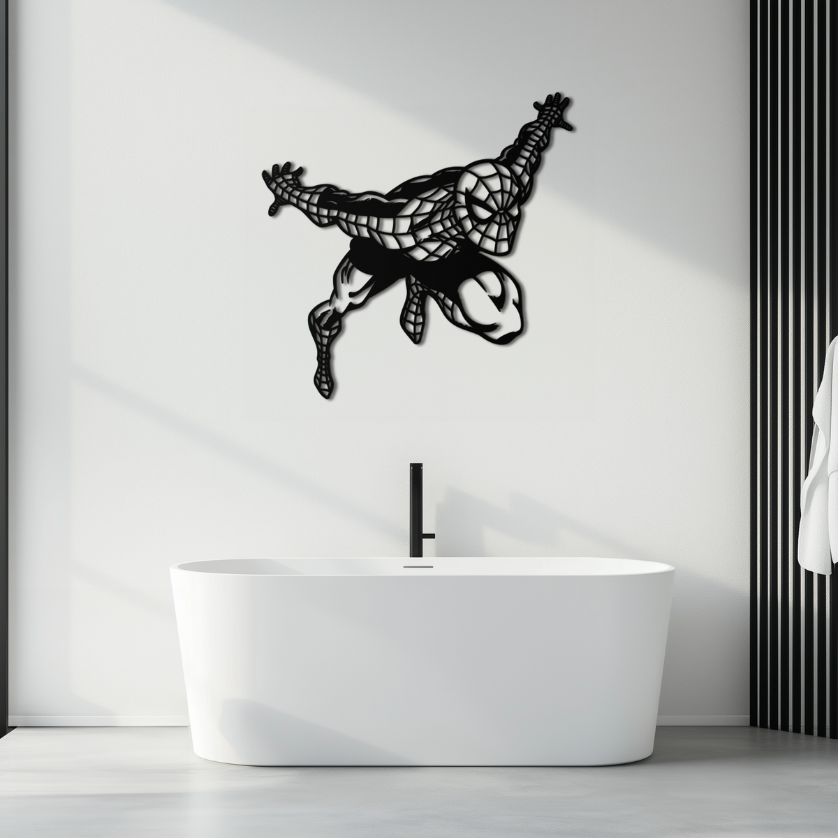 Spider-Man Geometric Metal Wall Art - Modern Minimalist Style