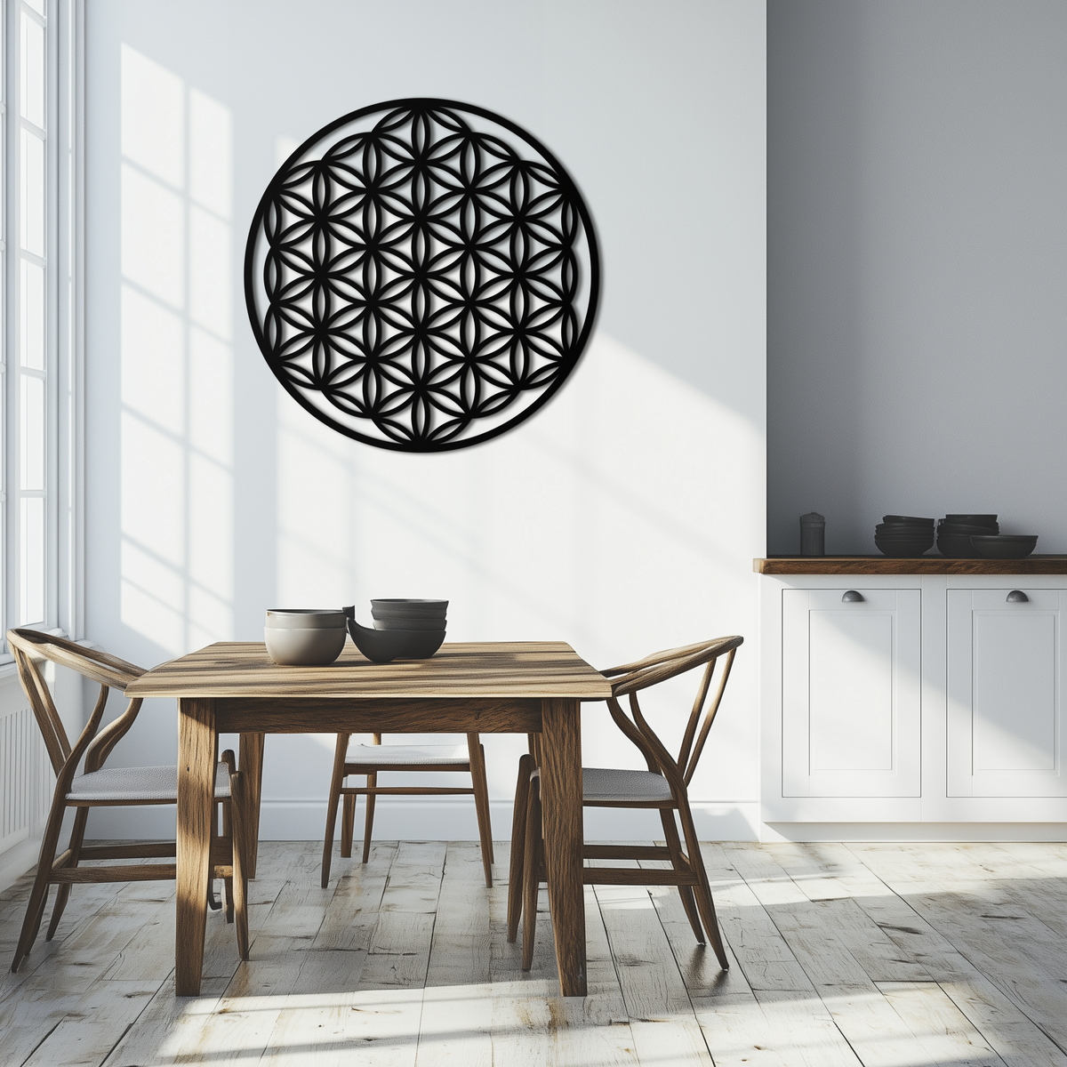 Metal Wall Art Flower of Life Sacred Geometry - Spiritual Design