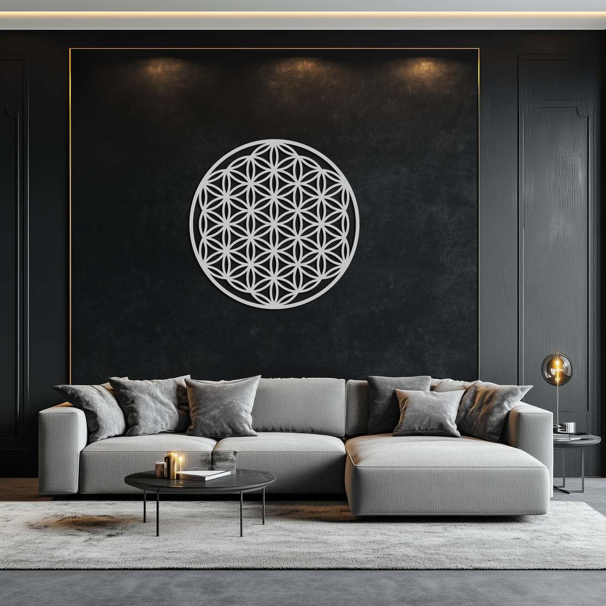 Metal Wall Art Flower of Life Sacred Geometry - Spiritual Design