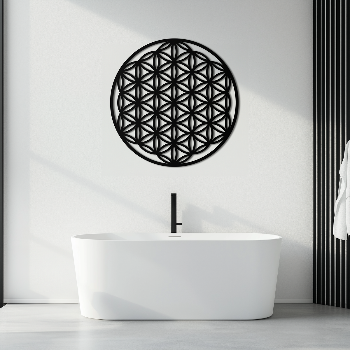 Metal Wall Art Flower of Life Sacred Geometry - Spiritual Design