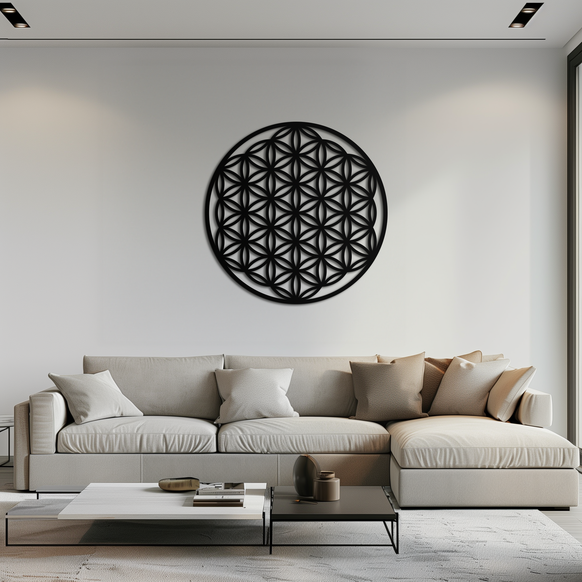 Metal Wall Art Flower of Life Sacred Geometry - Spiritual Design