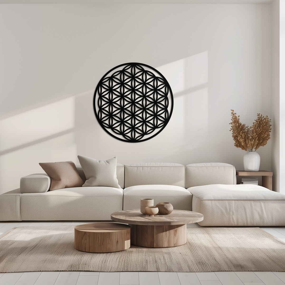 Metal Wall Art Flower of Life Sacred Geometry - Spiritual Design