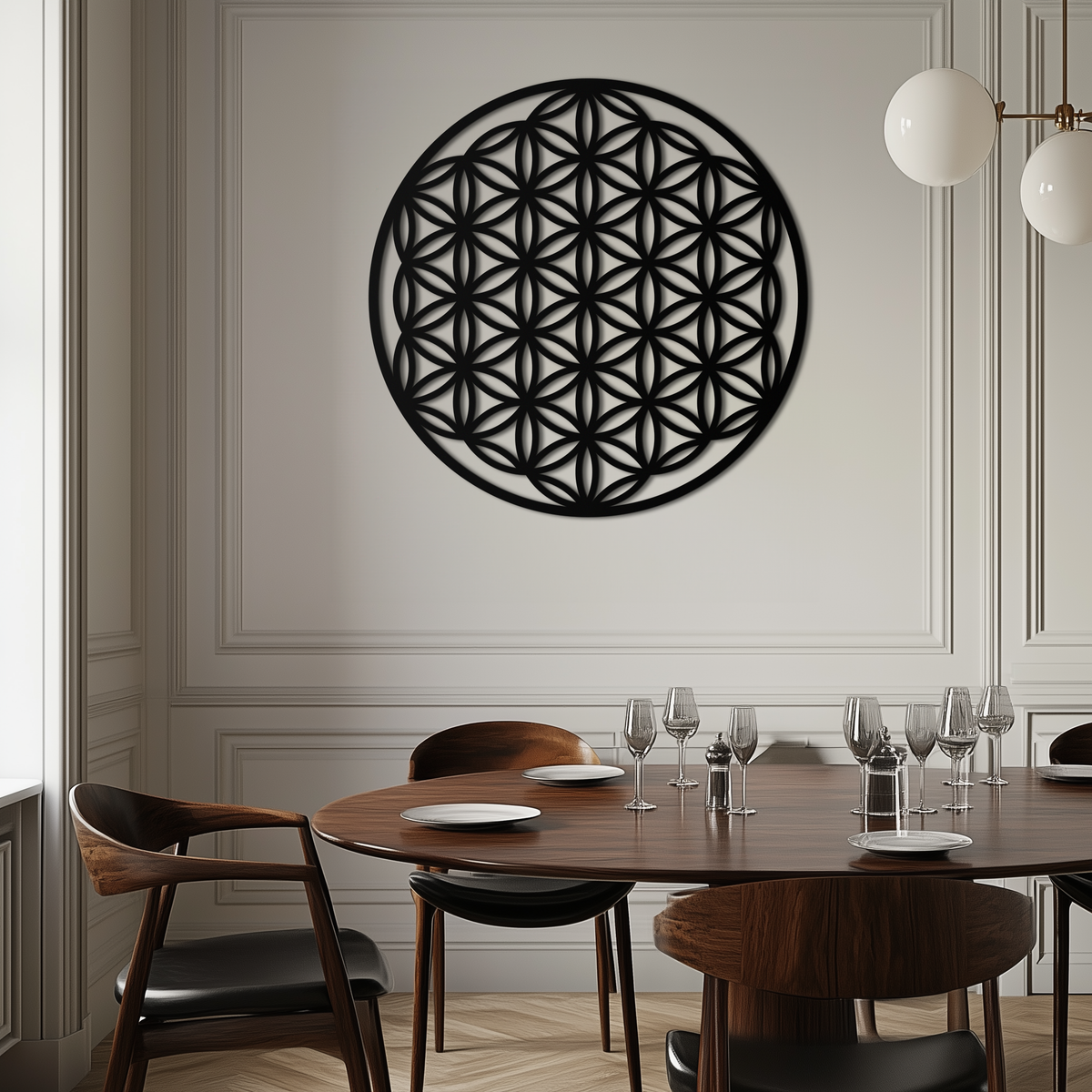 Metal Wall Art Flower of Life Sacred Geometry - Spiritual Design