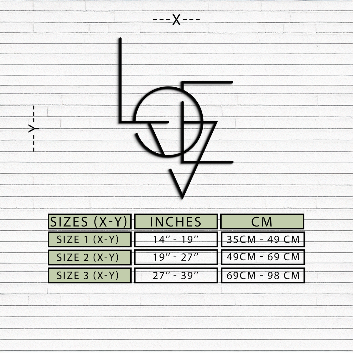 Geometric LOVE Metal Wall Art - Modern Minimalist Premium Steel