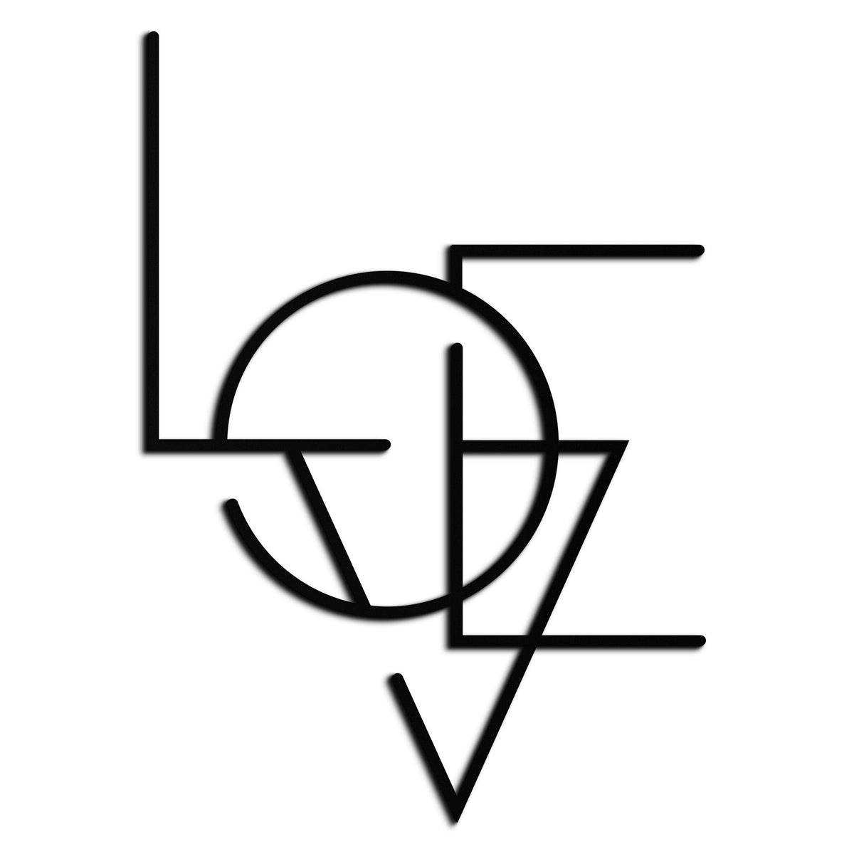 Geometric LOVE Metal Wall Art - Modern Minimalist Premium Steel