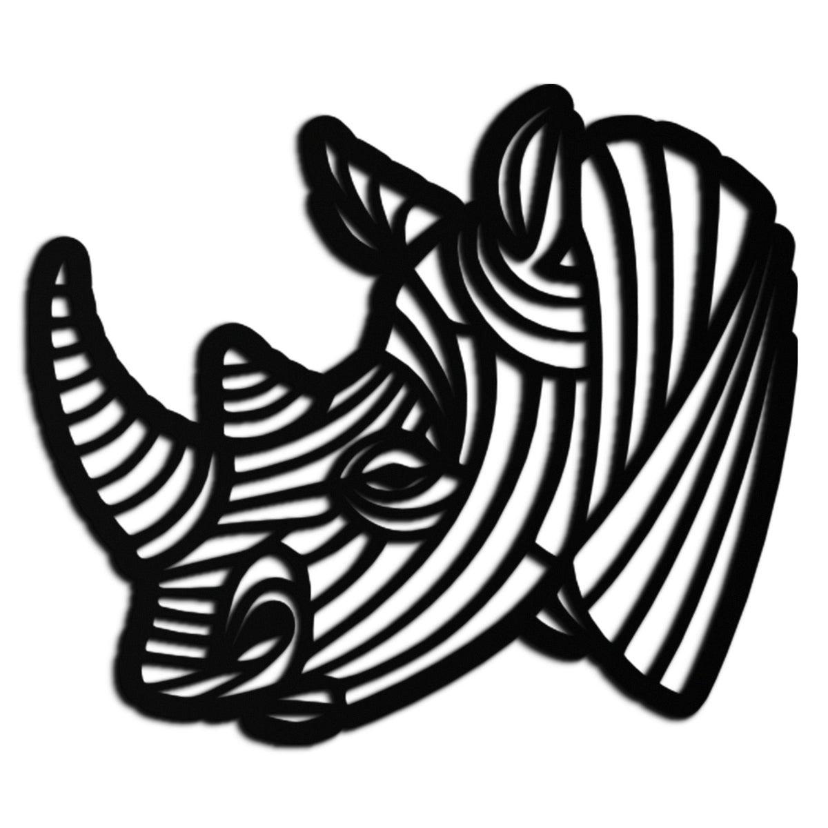Metal Geometric Rhino Wall Art - Contemporary Minimalist Decor