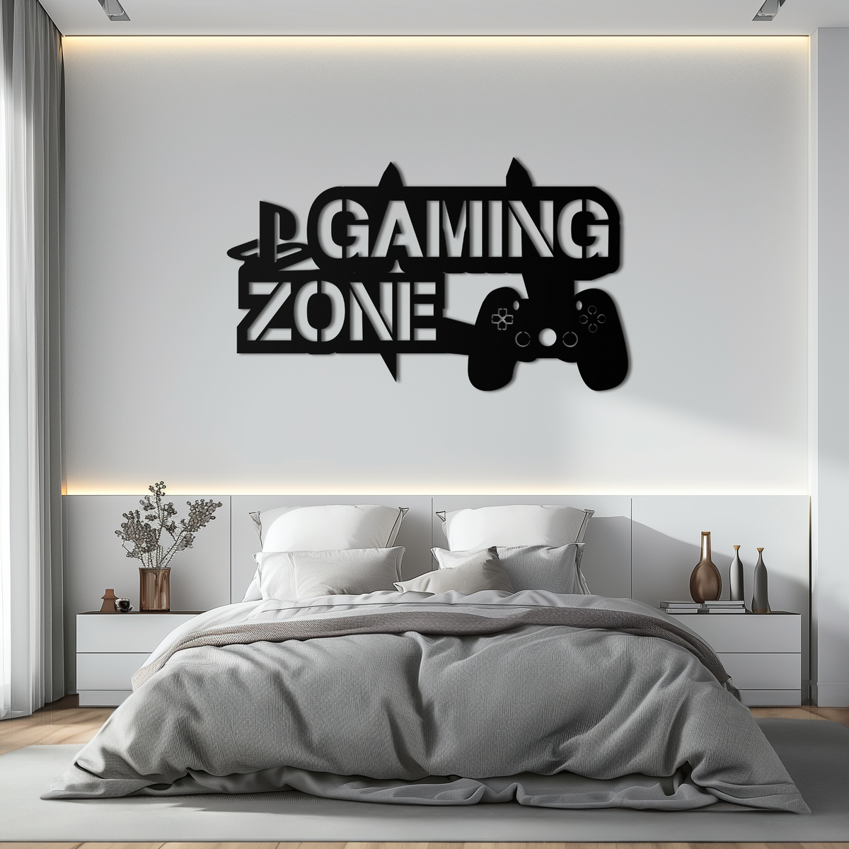 Metal Wall Art Gaming Zone - Controller Design for Gamer Room