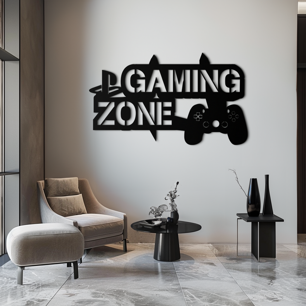 Metal Wall Art Gaming Zone - Controller Design for Gamer Room