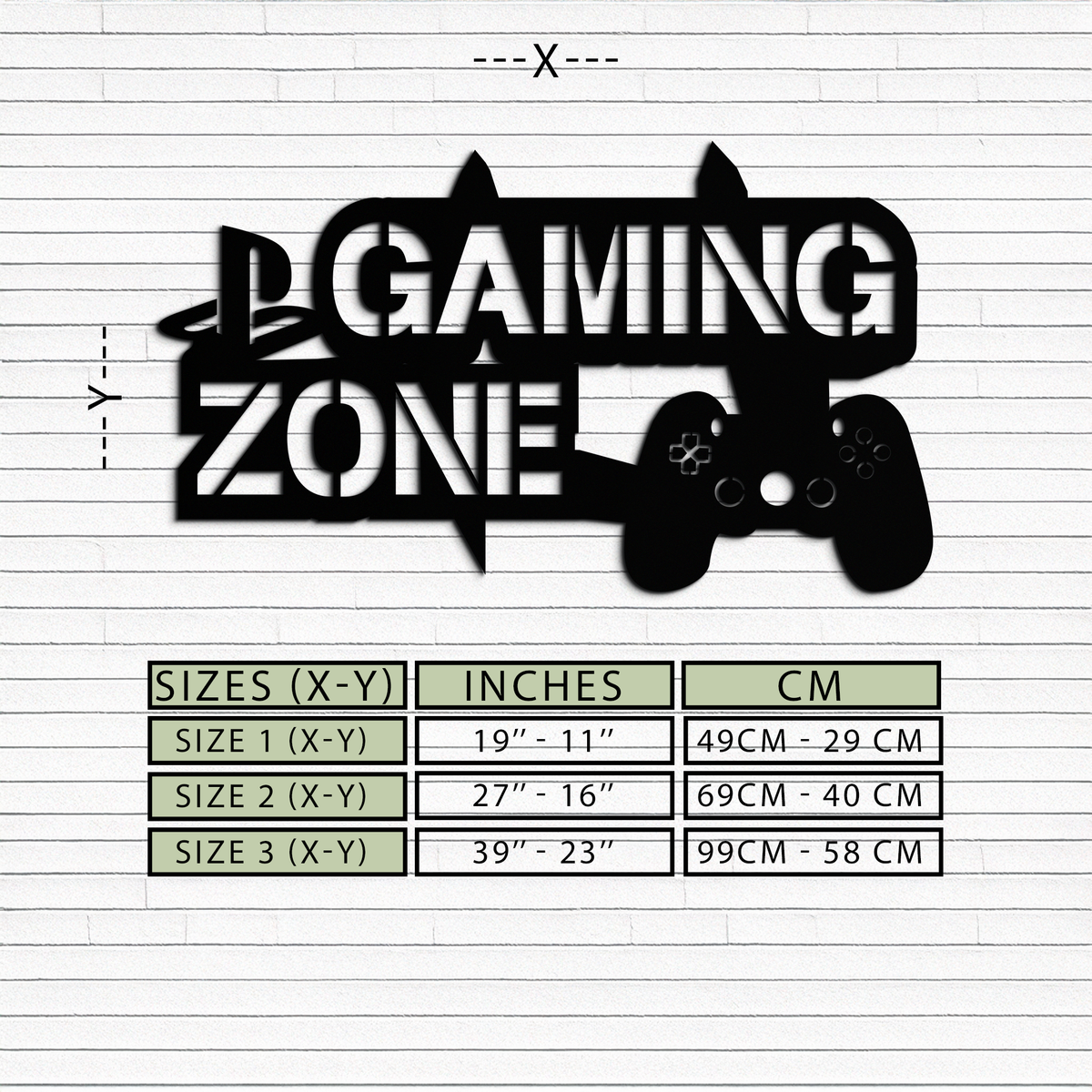 Metal Wall Art Gaming Zone - Controller Design for Gamer Room