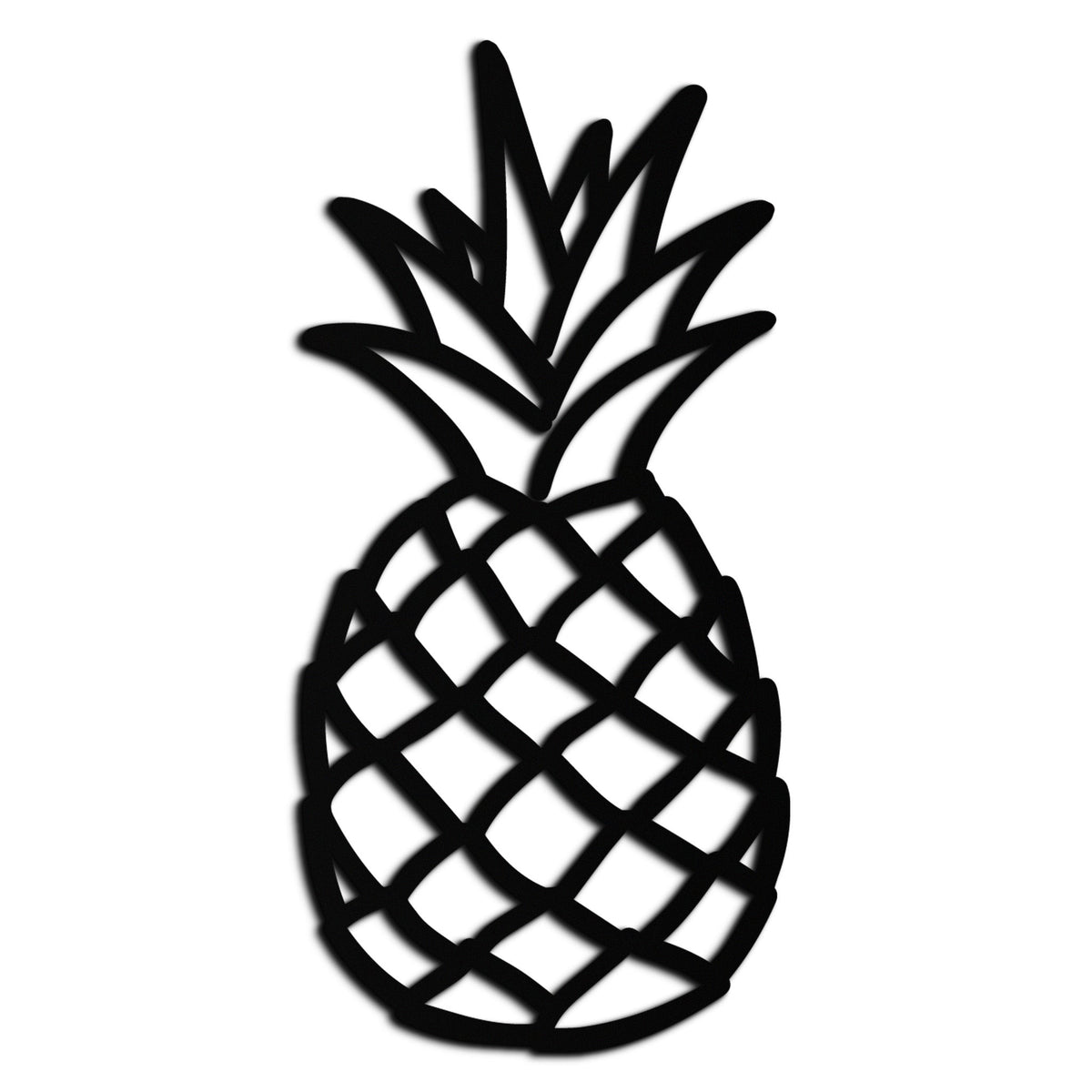 Tropical Pineapple Metal Wall Art - Geometric Steel Home Decor