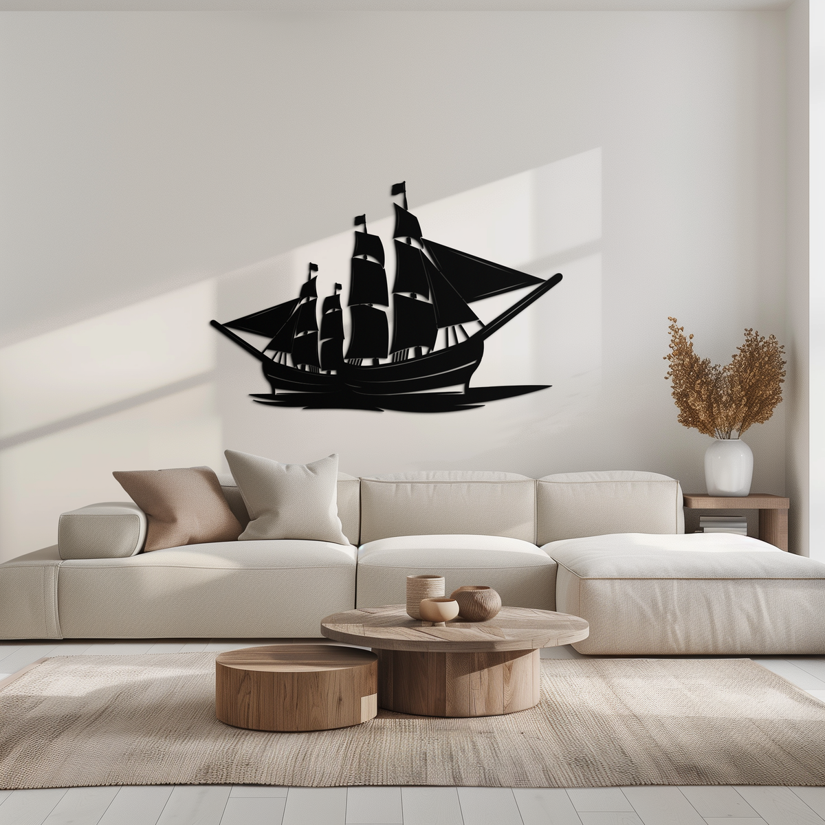 Premium Steel Pirate Ship Wall Art Nautical Decor Rust Resistant Finish Home Office