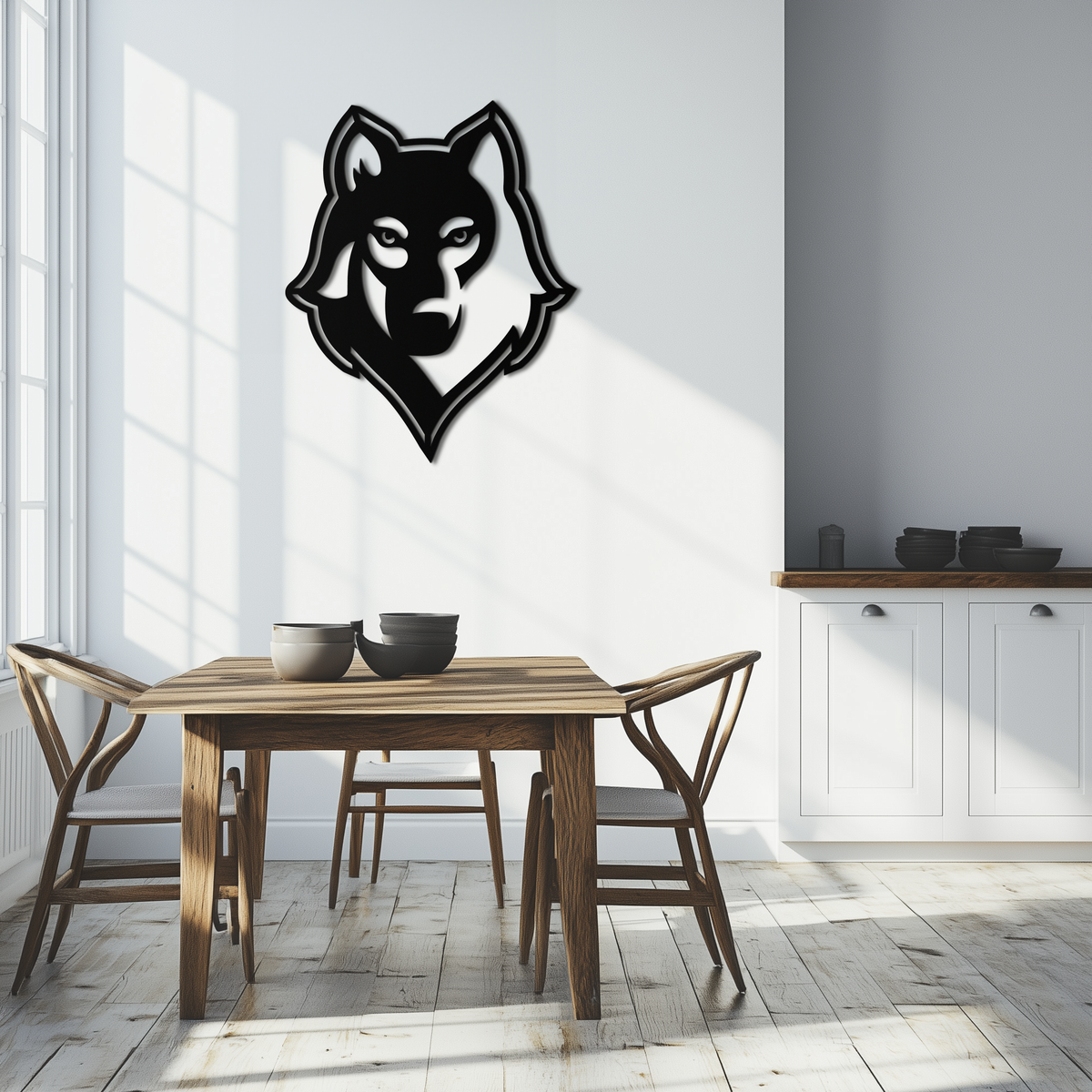 Geometric Wolf Metal Wall Art - Modern Home Decor