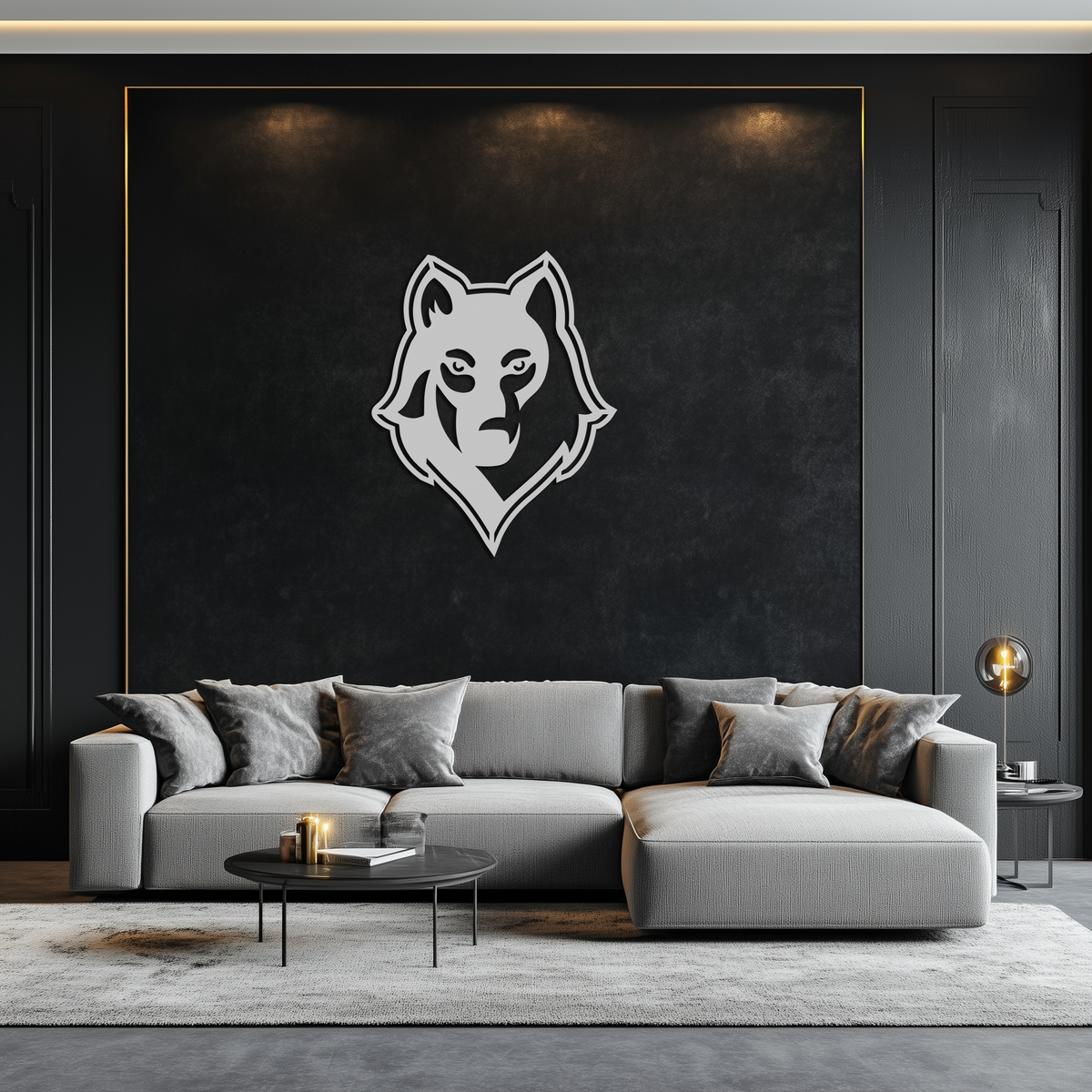 Geometric Wolf Metal Wall Art - Modern Home Decor