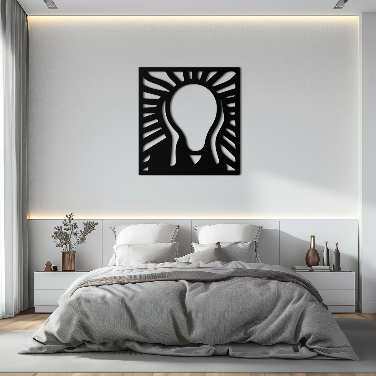 Metal Wall Art The Scream Modern Minimalist Expressionist Contemporary Home Decor
