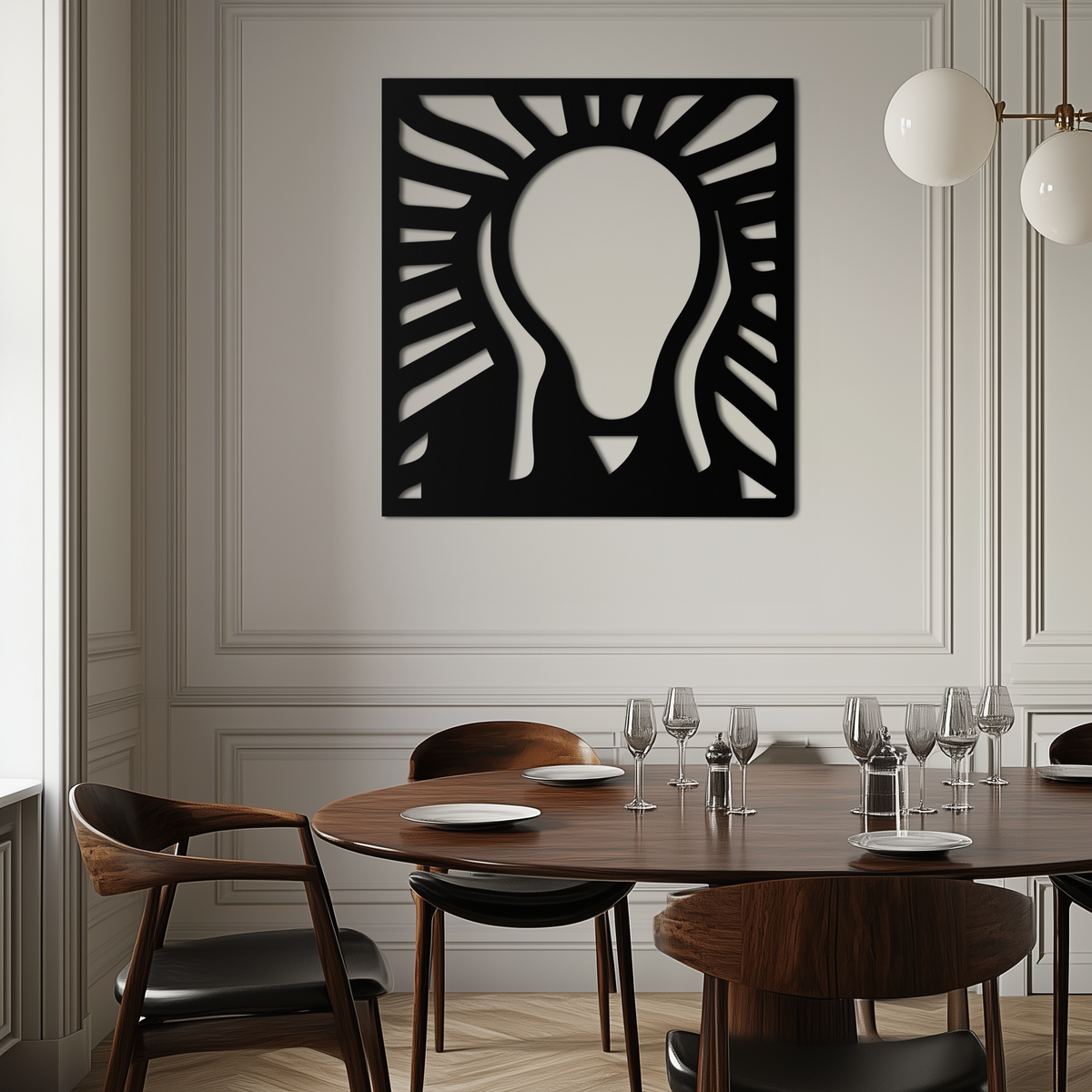 Metal Wall Art The Scream Modern Minimalist Expressionist Contemporary Home Decor