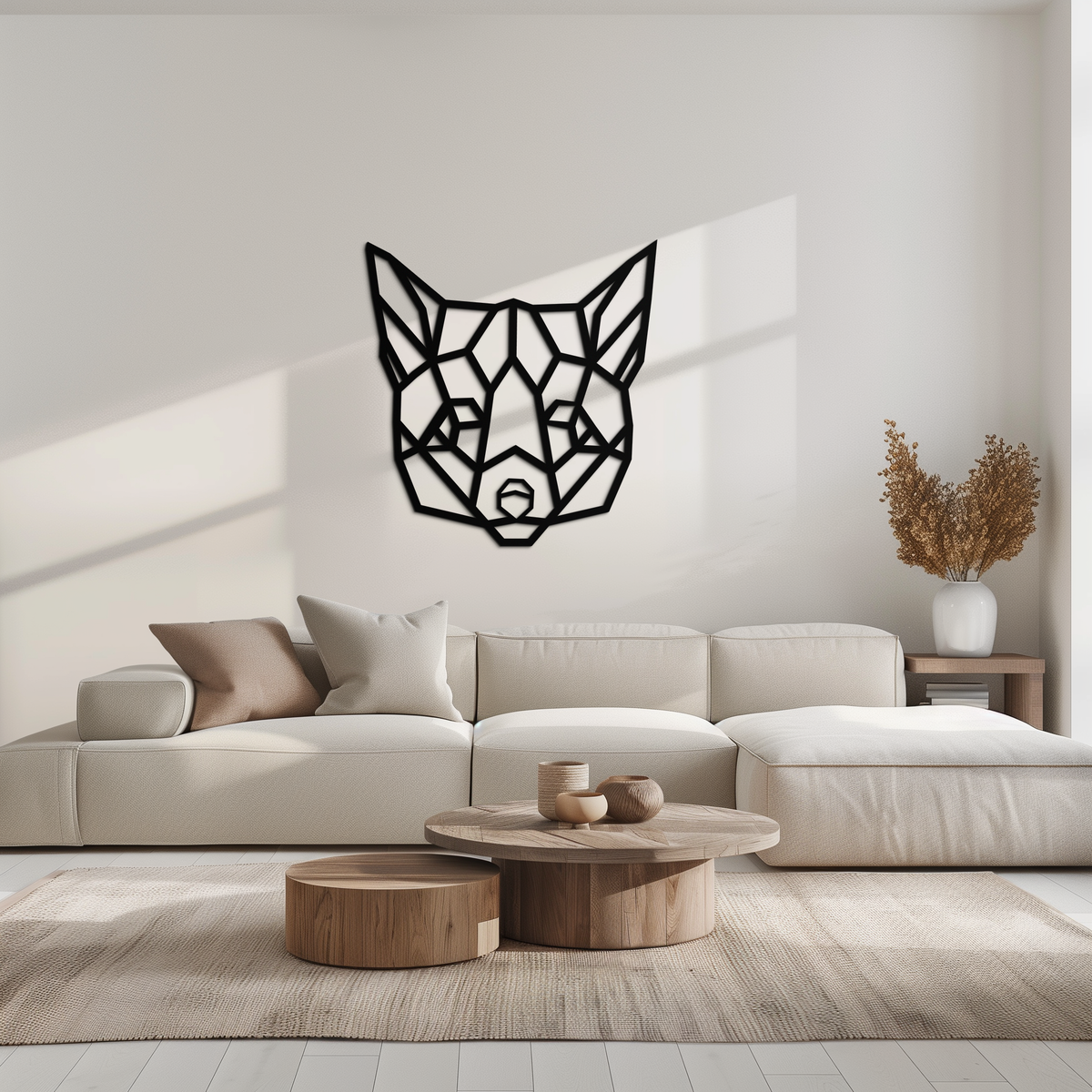 Geometric Fox Metal Wall Art - Modern Minimalist Decor Piece for Contemporary Home