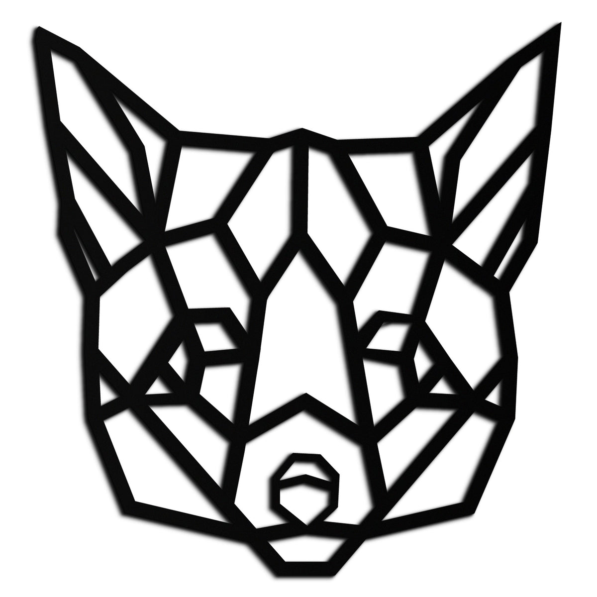 Geometric Fox Metal Wall Art - Modern Minimalist Decor Piece for Contemporary Home