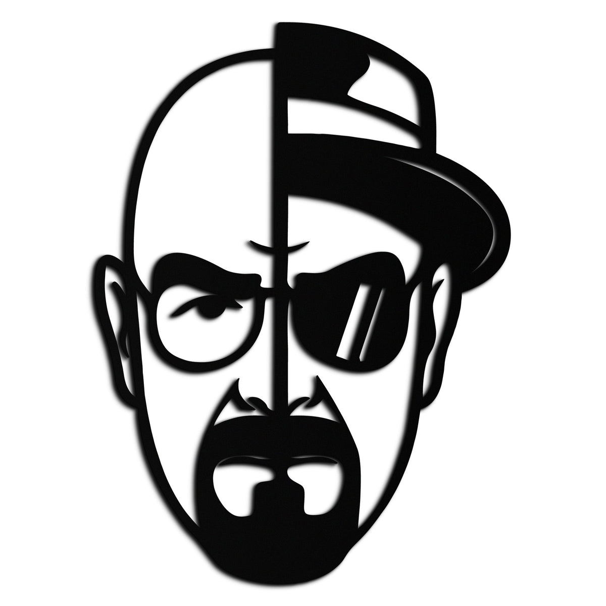 Metal Wall Art Walter White Heisenberg Split Face Design - Breaking Bad TV Decor