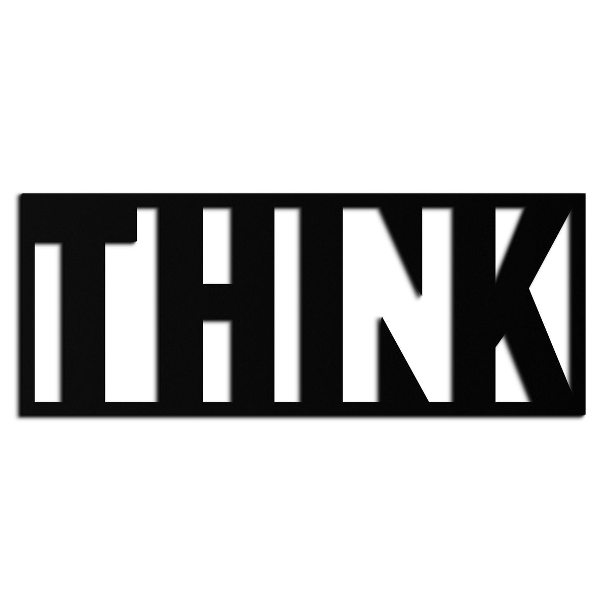 Modern Metal Wall Art - THINK Minimalist Inspirational Decor