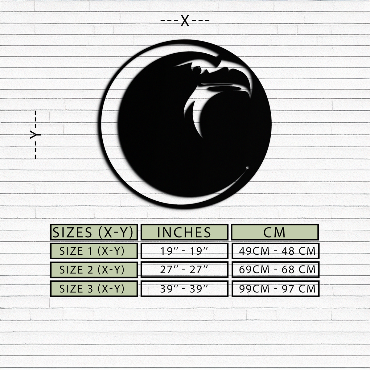 Metal Wall Art Eagle Moon Black Silhouette - Majestic Bold Design