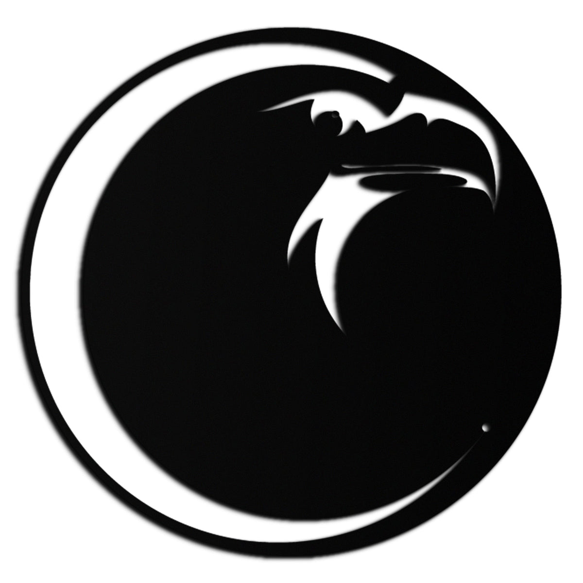 Metal Wall Art Eagle Moon Black Silhouette - Majestic Bold Design