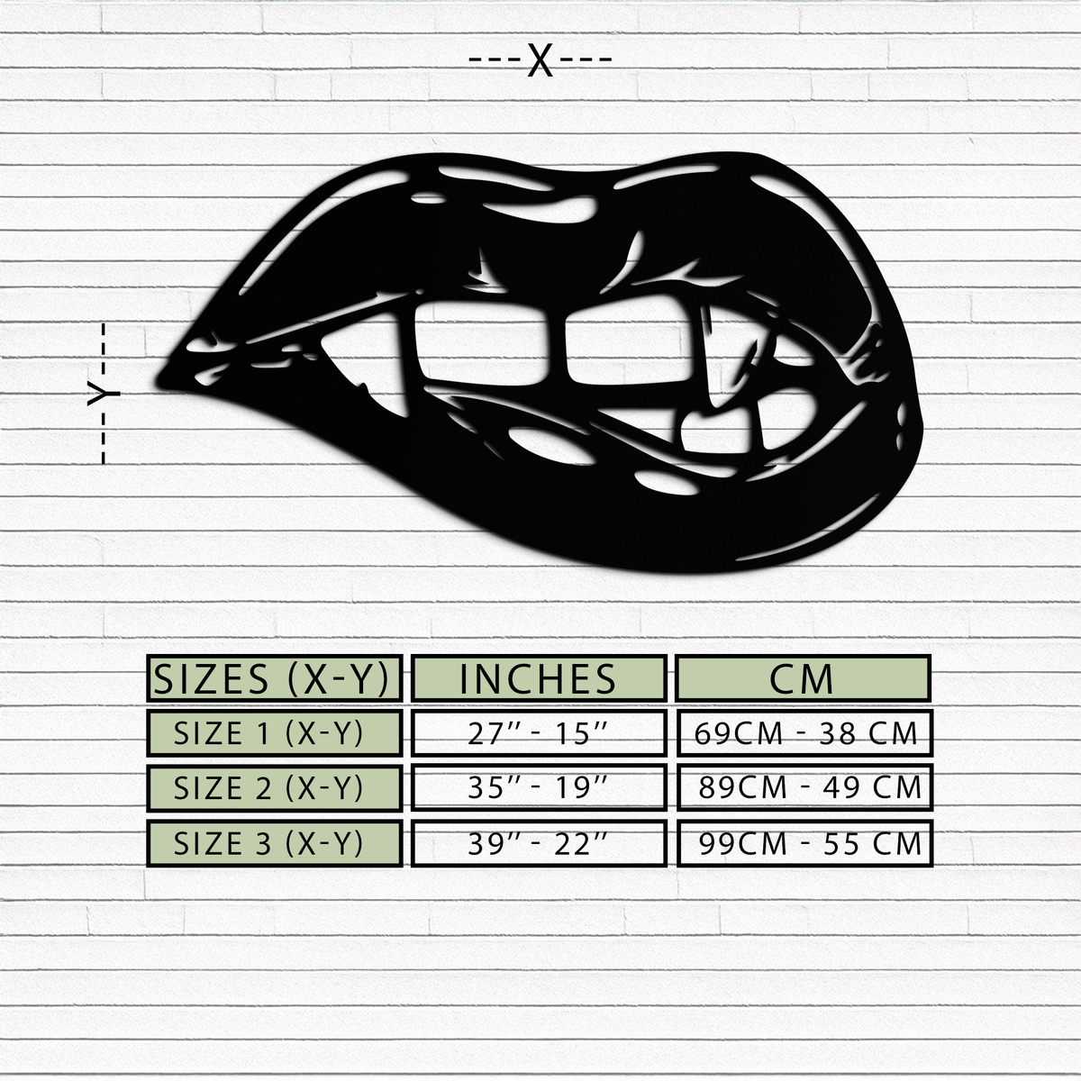 Geometric Lips Metal Wall Art - Bold Modern Steel Sculpture