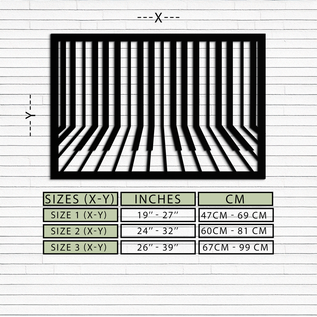 Black Geometric Piano Keys Metal Wall Art - Modern Minimalist Music Decoration