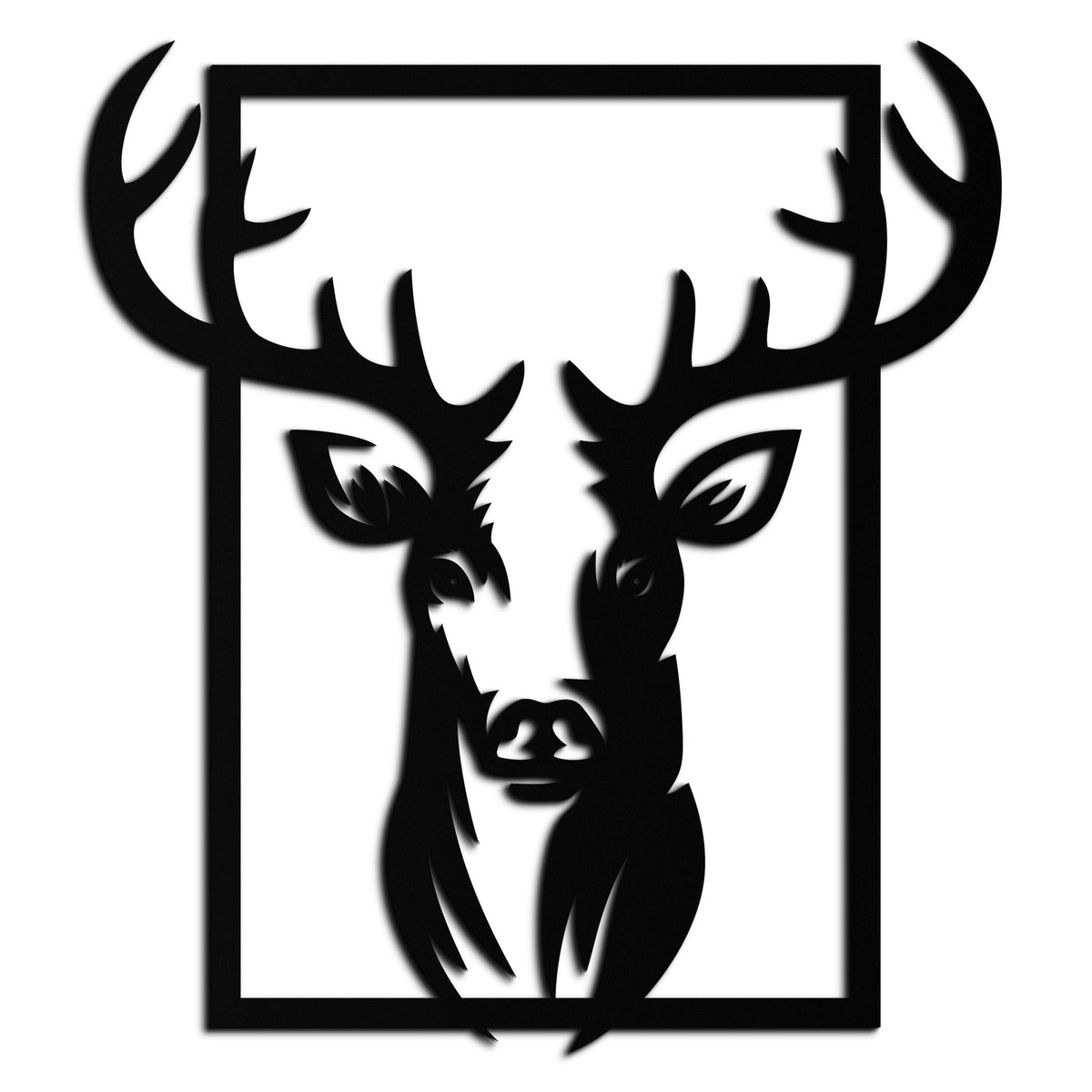 Black Metal Deer Silhouette Wall Art - Nature Inspired Minimalist Modern Home Decor