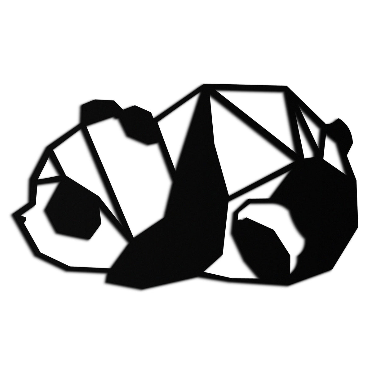 Metal Wall Art - Sleeping Panda Geometric Minimalist Modern Design