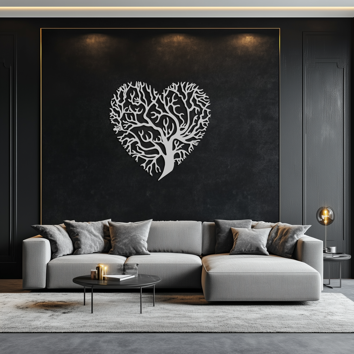 Metal Heart Tree Wall Art - Modern Rustic Romantic Nature Love Inspired Home Decor