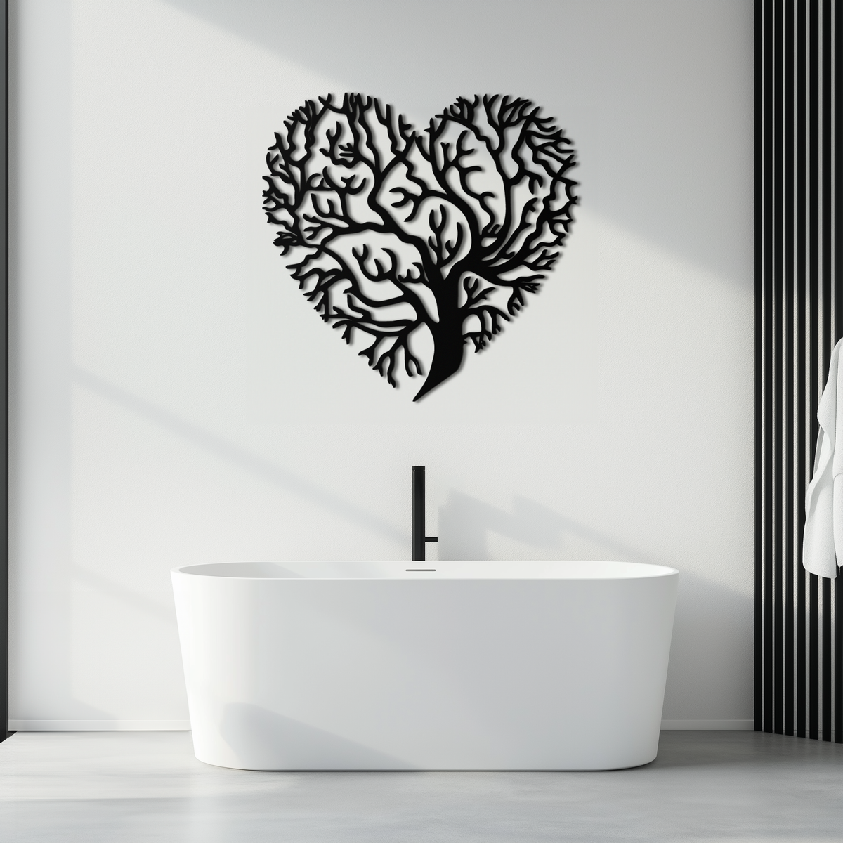 Metal Heart Tree Wall Art - Modern Rustic Romantic Nature Love Inspired Home Decor