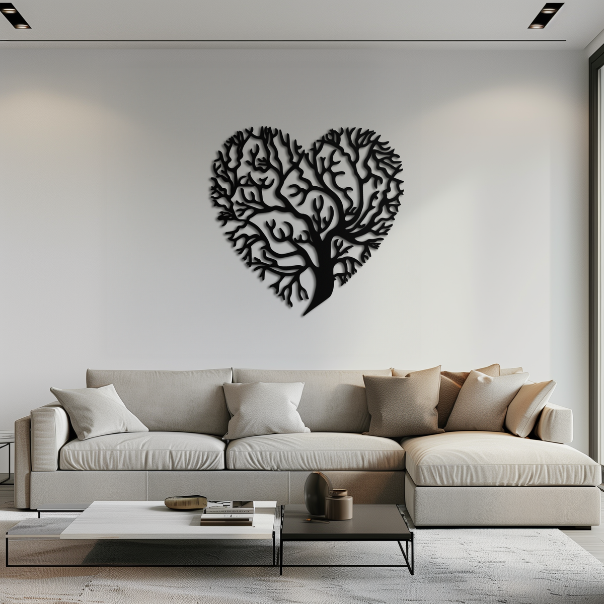 Metal Heart Tree Wall Art - Modern Rustic Romantic Nature Love Inspired Home Decor