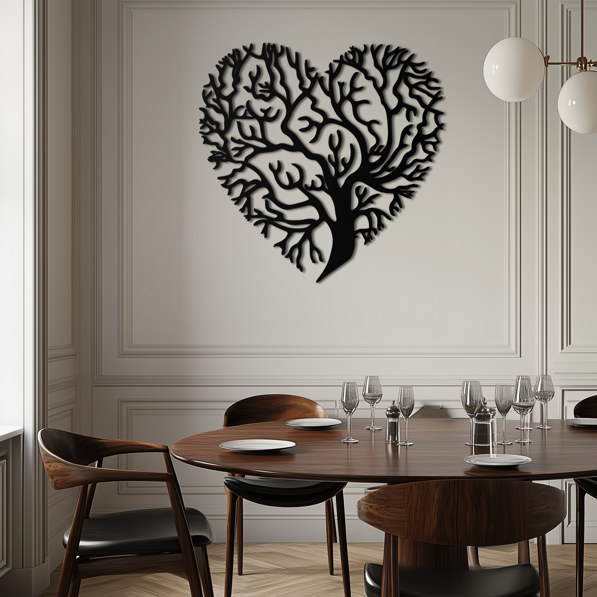 Metal Heart Tree Wall Art - Modern Rustic Romantic Nature Love Inspired Home Decor
