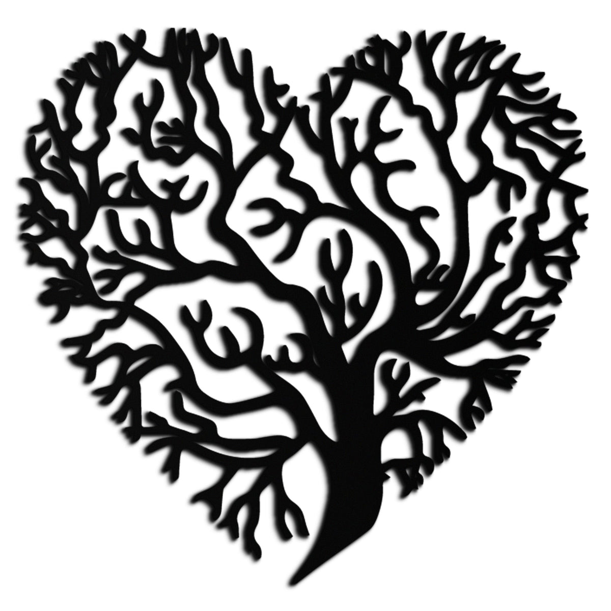 Metal Heart Tree Wall Art - Modern Rustic Romantic Nature Love Inspired Home Decor