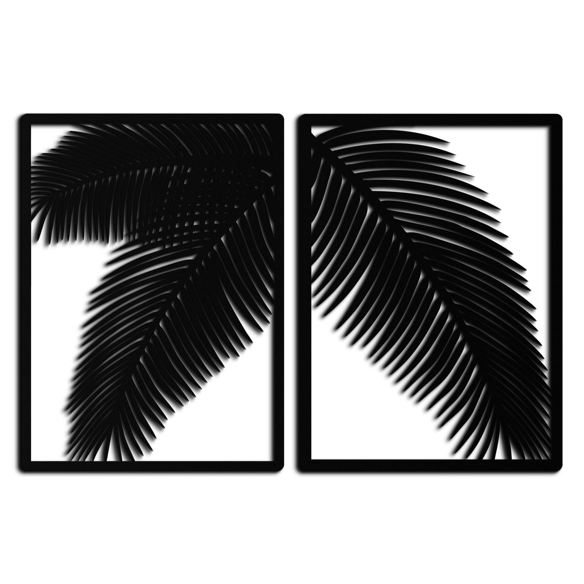 Metal Wall Art Split Palm Leaf - Modern Tropical Minimalist