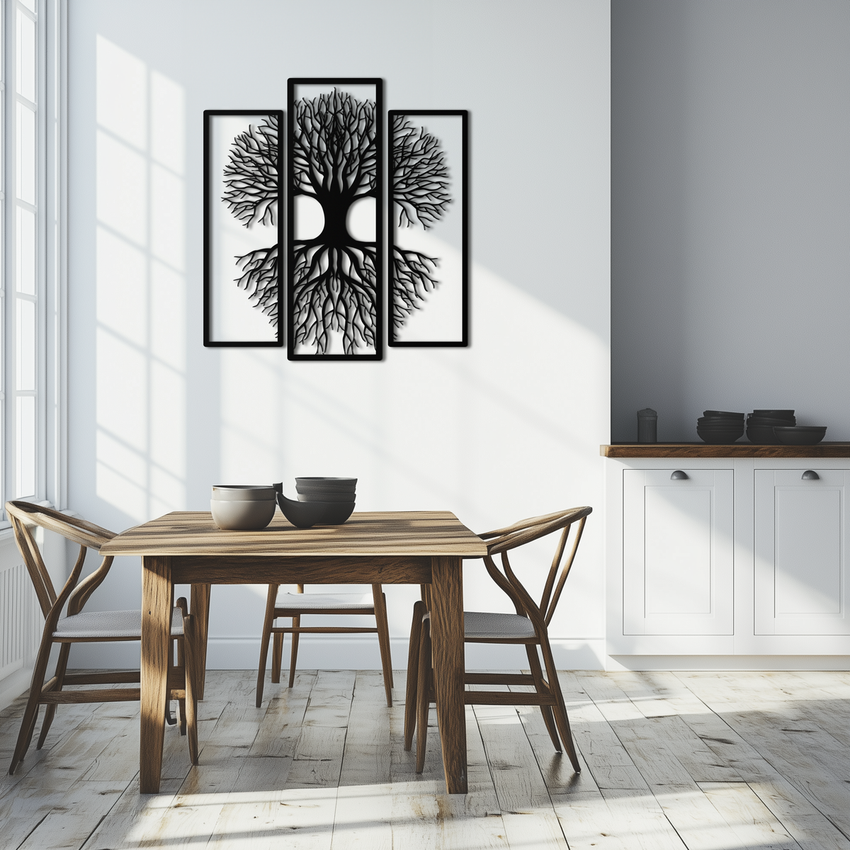 Metal Wall Art Tree of Life 3-Panel Nature Inspired Sculpture