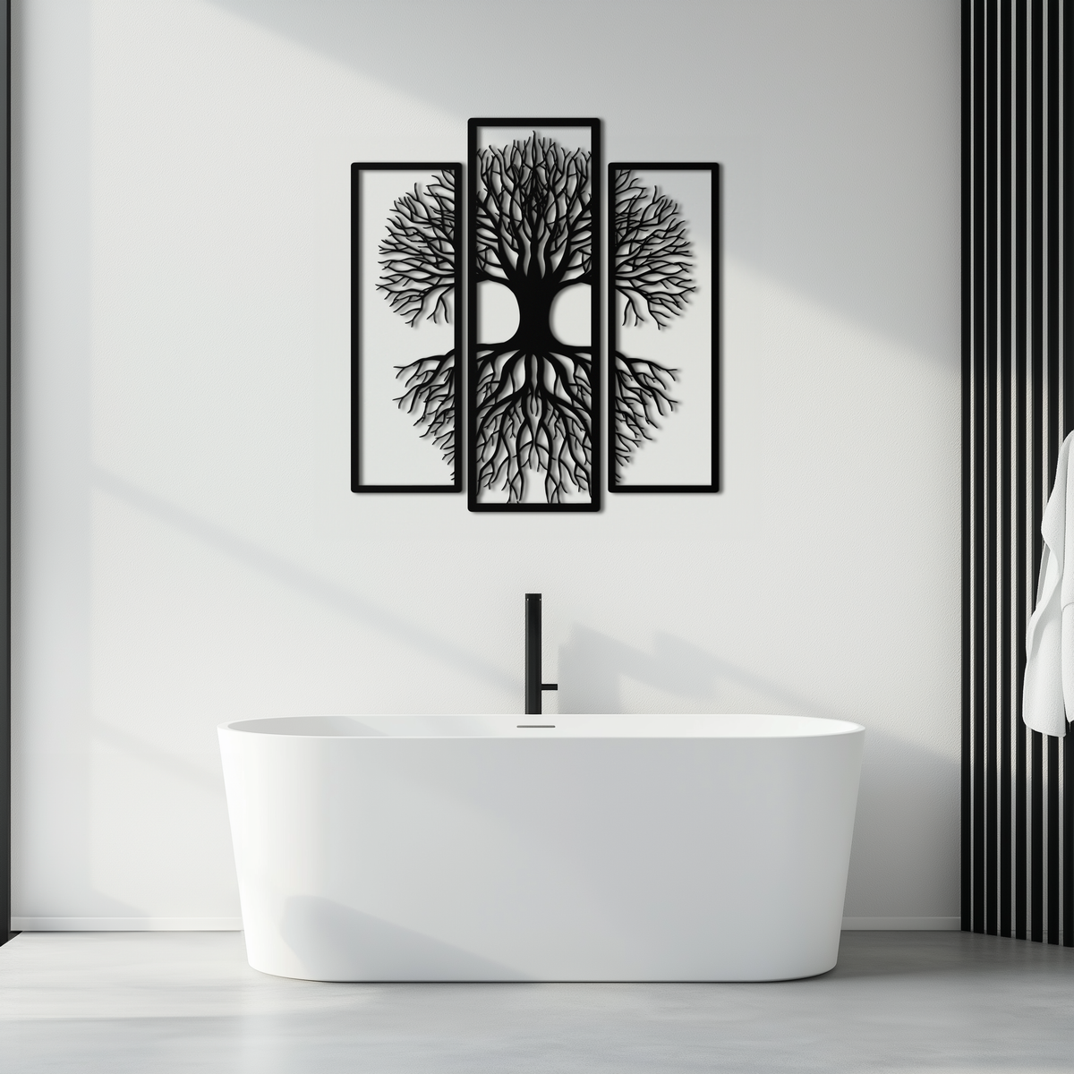 Metal Wall Art Tree of Life 3-Panel Nature Inspired Sculpture