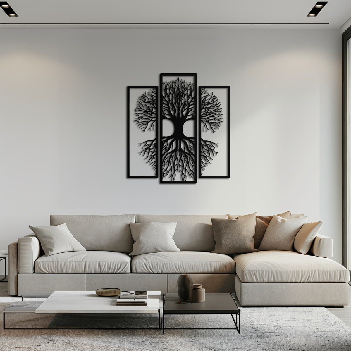 Metal Wall Art Tree of Life 3-Panel Nature Inspired Sculpture