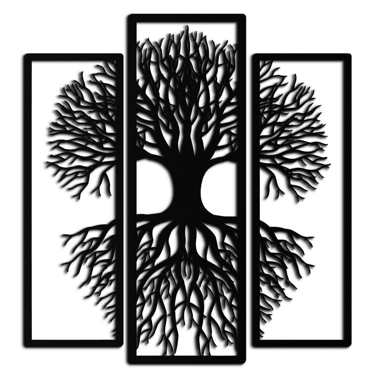 Metal Wall Art Tree of Life 3-Panel Nature Inspired Sculpture