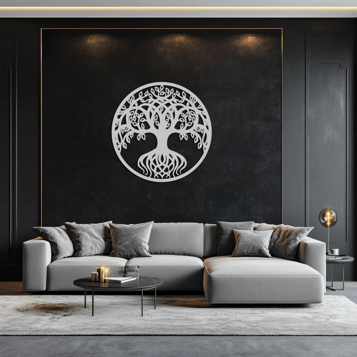 Metal Tree of Life Round Wall Art - Contemporary Nature Inspired