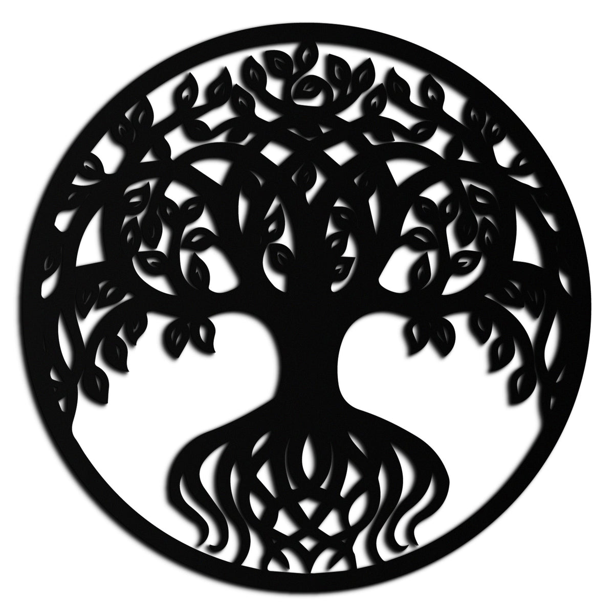 Metal Tree of Life Round Wall Art - Contemporary Nature Inspired