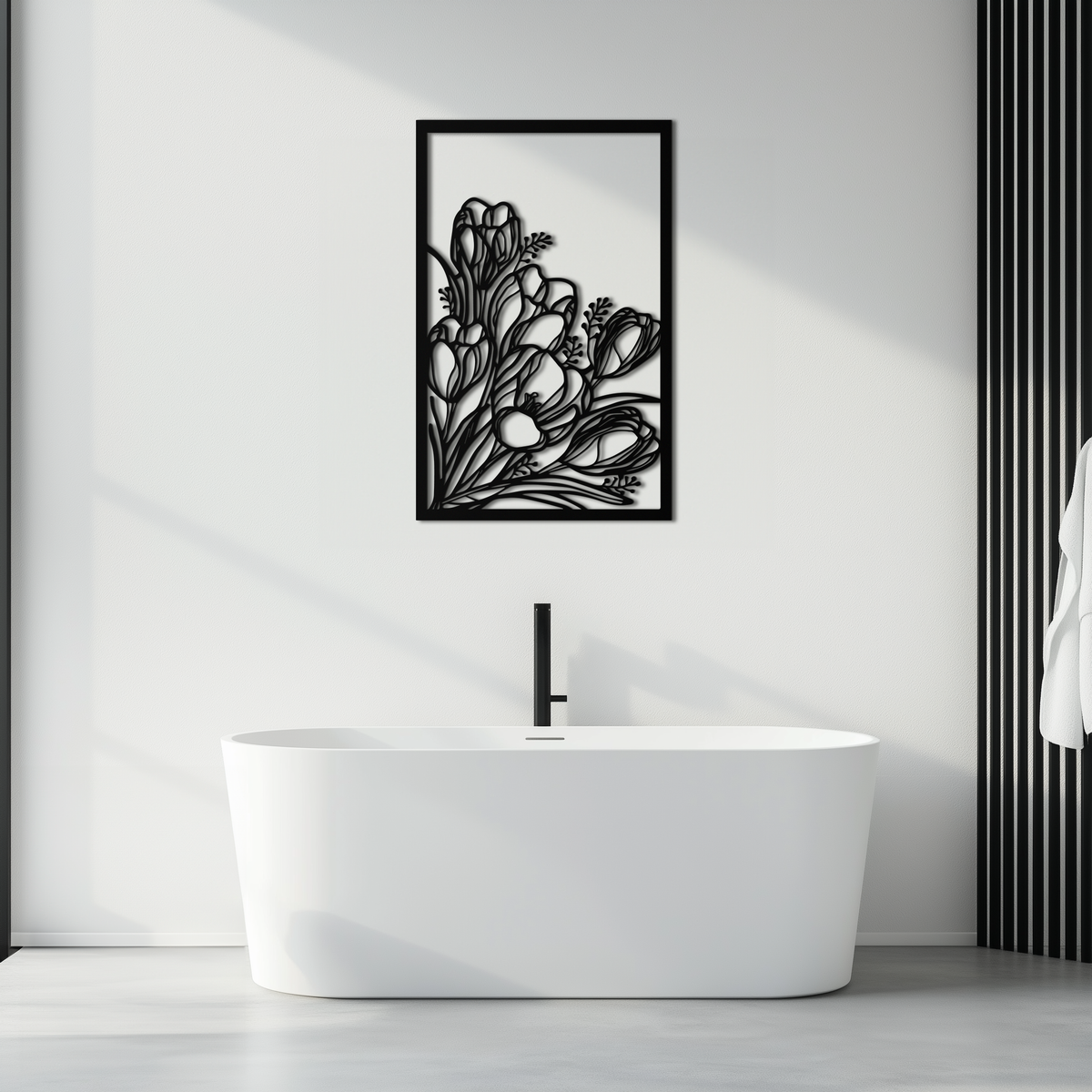 Metal Floral Wall Art - Contemporary Botanical Flower Design