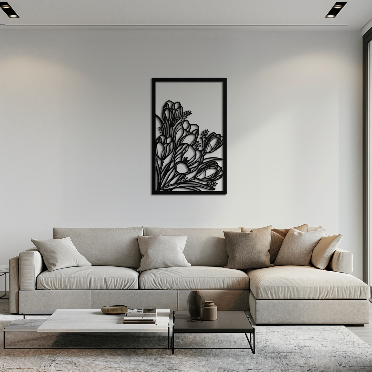 Metal Floral Wall Art - Contemporary Botanical Flower Design