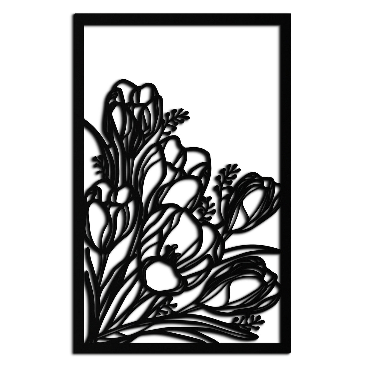 Metal Floral Wall Art - Contemporary Botanical Flower Design
