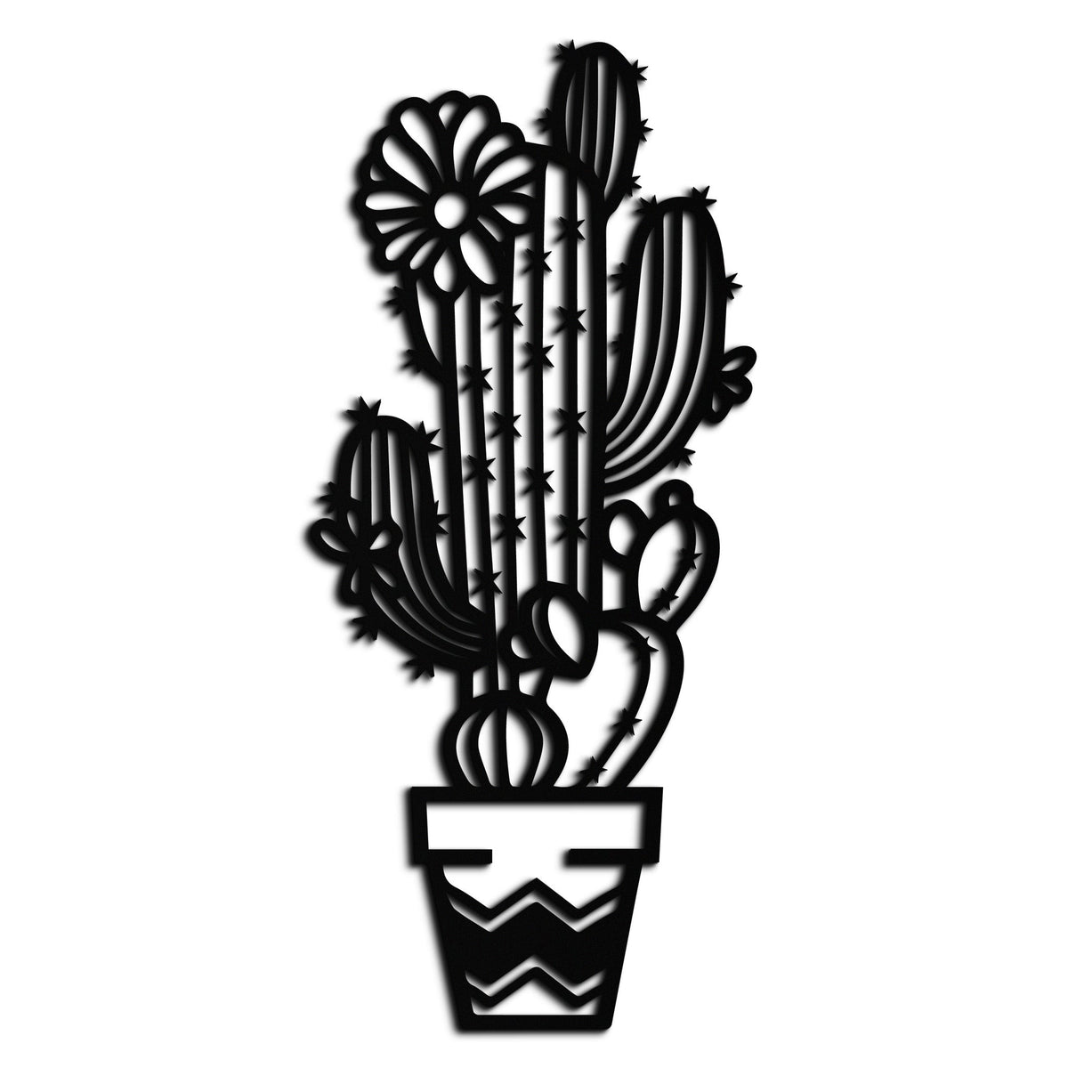 Metal Cactus Wall Art Modern Geometric Desert Bohemian Minimalist Home Decor Piece