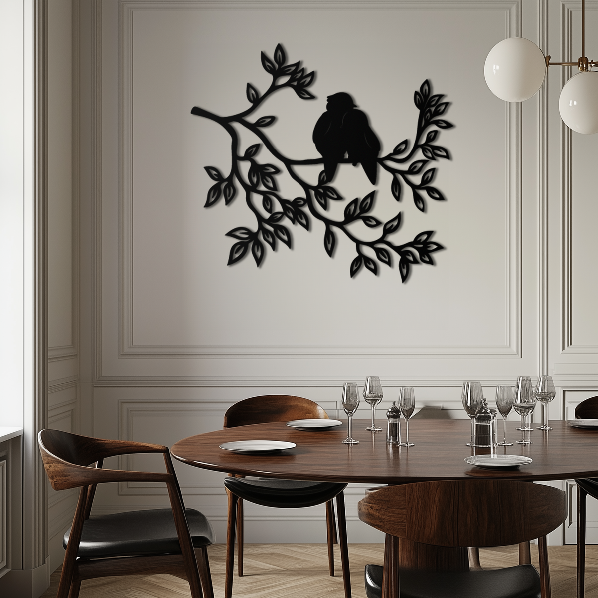 Love Birds Metal Wall Art - Romantic Silhouette Decor Design