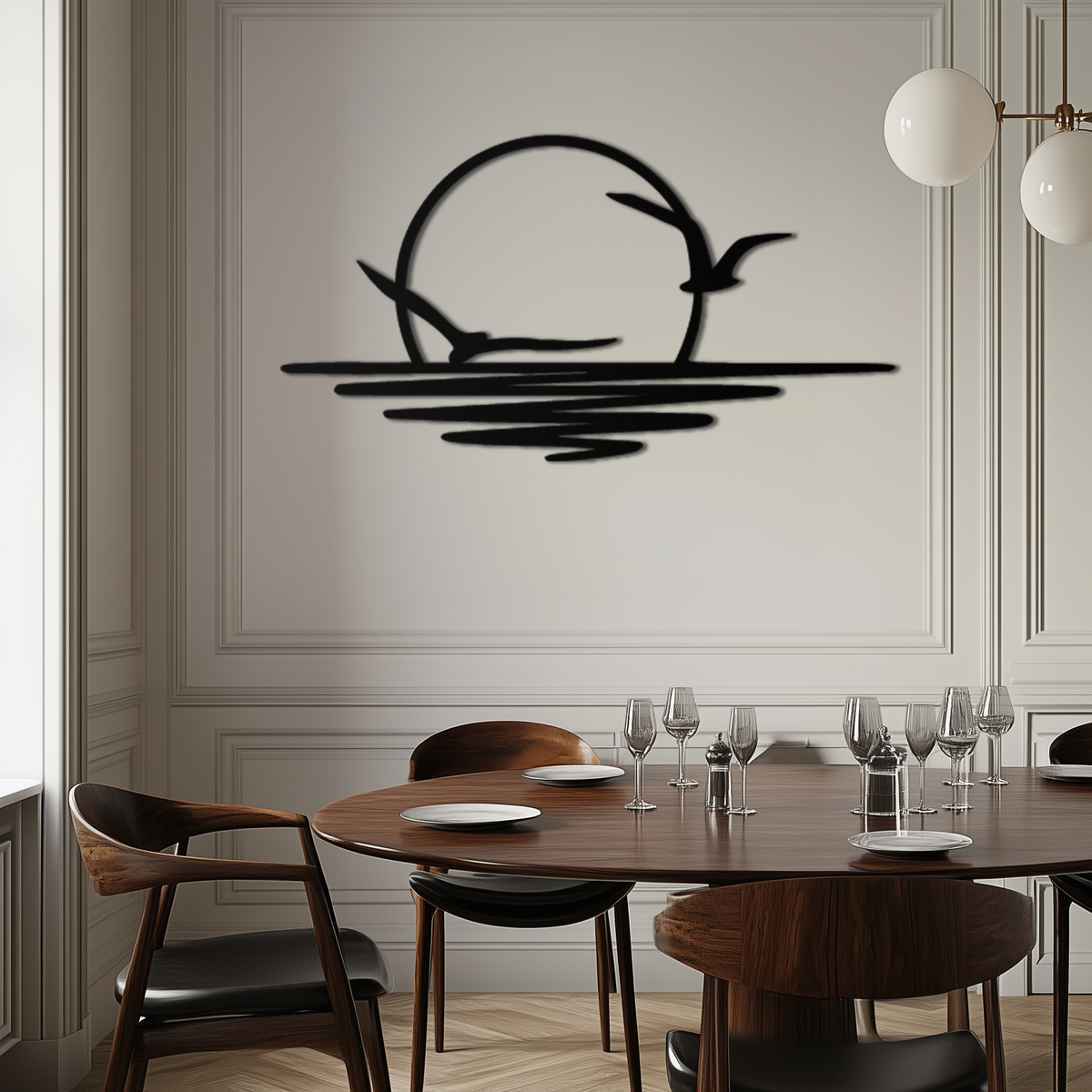 Seaside Sunset Metal Wall Art - Tranquil Nautical Ocean View